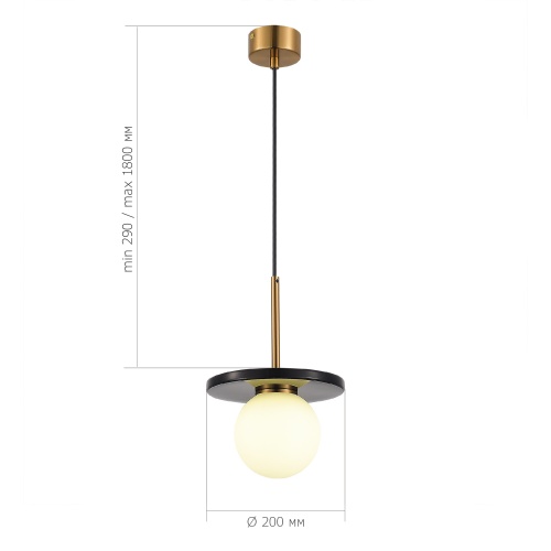 SL1191.343.01 Светильник подвесной ST-Luce Латунь/Латунь, Черный G9 LED 1*5W 4000K НЕБУЛА