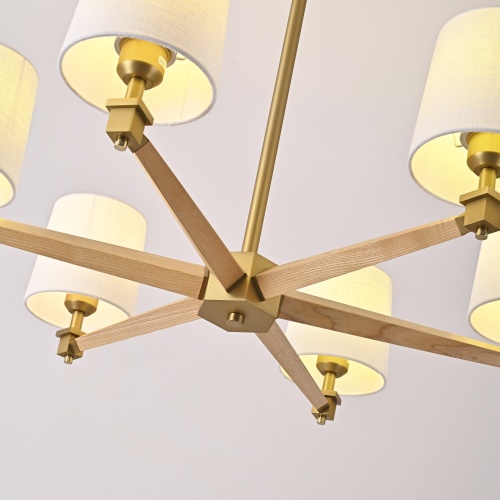 Люстра на штанге Jorgenson D85 White/Light wood 203575-26