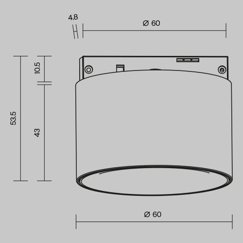 Трековый светильник Technical TR188-1-5W2.7K-M-B