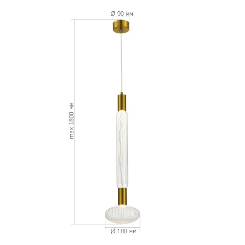 SL6117.213.02 Светильник подвесной ST-Luce Латунь/Золотой, Прозрачный LED 2*3W 3000K ТАККЕ
