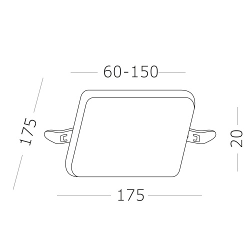ST700.048.22 Св-к встр. Белый LED 1*22W 4000K 1 890Lm Ra80 180° IP44 L175xW175xH33 85-265V Встраиваемые светильники