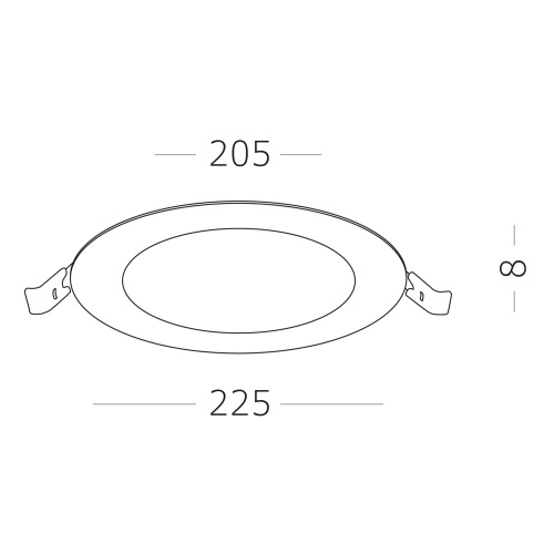 ST209.538.18 Св-к встр. Белый LED 1*18W 3000K 1 296Lm Ra80 110° IP20 D217xH18 90-265V Встраиваемые светильники