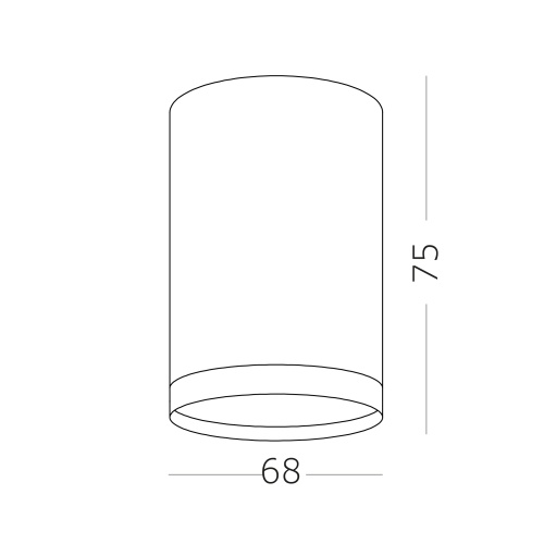 ST113.432.05 Светильник потолочный Черный LED 1*5W 3000K 390Lm Ra>90 120° IP20 D68xH75 170-240V Накладные светильники