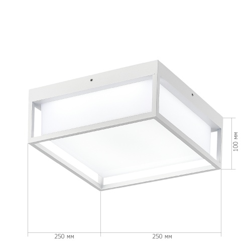 SL9517.502.01 Светильник уличный потолочный ST-Luce белый/белый LED 1*20W 3000K/4000K/5000K КУБО