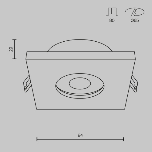 Встраиваемый светильник Technical DL083-01-GU10-SQ-S