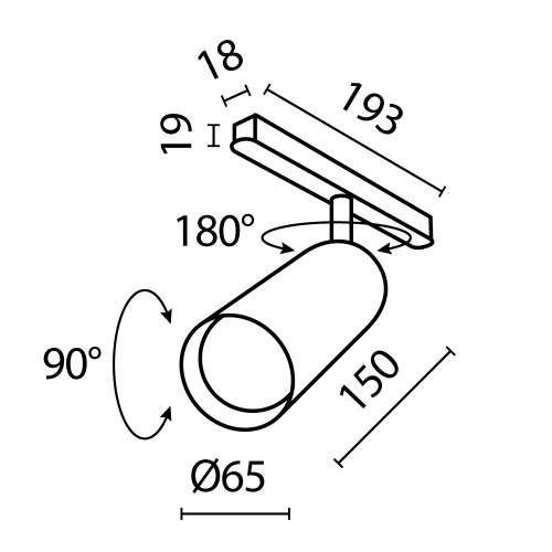 Трековый светильник Technical TR032-4-20WTW-M-DD2-B
