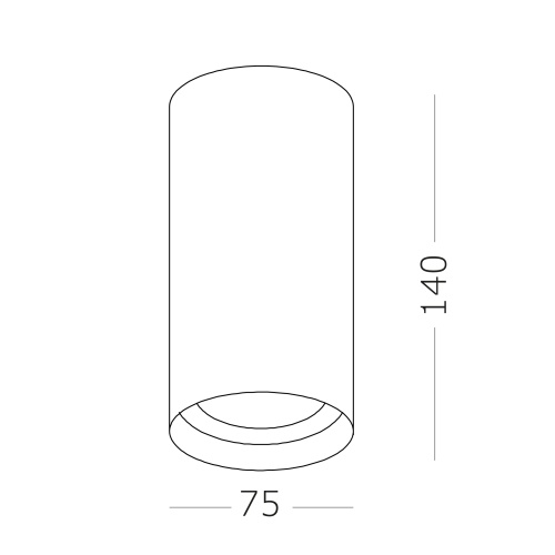 ST157.442.15 Светильник потолочный Черный LED 1*15W 4000K 1 200Lm Ra>90 60° IP44 D75xH140 220-265V Накладные светильники