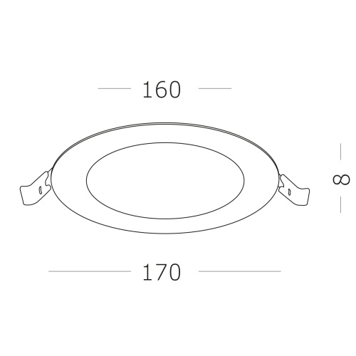 ST209.548.12 Св-к встр. Белый LED 1*12W 4000K 816Lm Ra80 110° IP20 D167xH18 90-265V Встраиваемые светильники