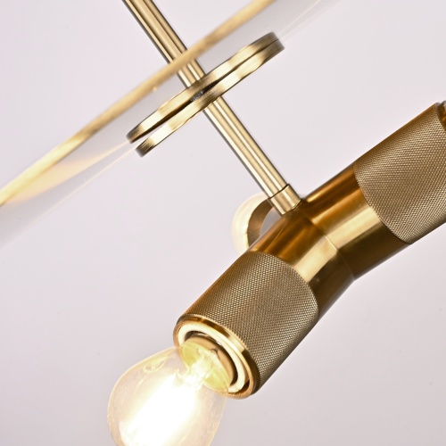 Люстра RH Utilitaire Disk Triple Pendant Brass 123646-22