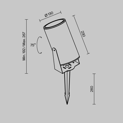 Ландшафтный светильник Outdoor O050FL-L30GR3K