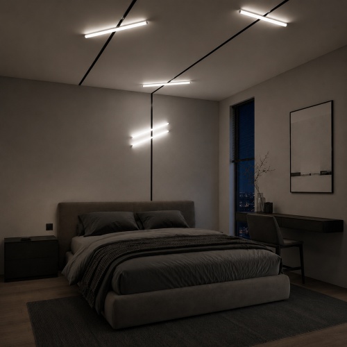 ST803.436.10 Магнитный трековый светильник Черный LED 1*10W 3000K 1 200Lm Ra>90 120° IP20 L604xW28xH СКАЙЛАЙН 48V