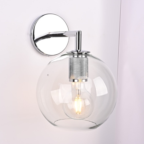 Бра RH Utilitaire Globe Shade Single Sconce Silver 123277-22