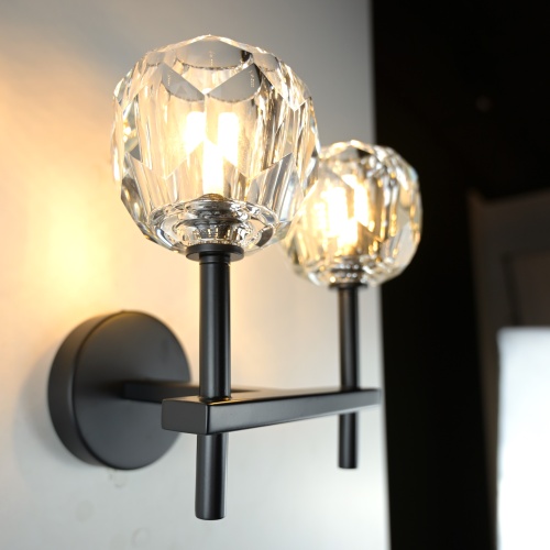 Бра Boule de Cristal Double Sconce Brass Черный 178385-22