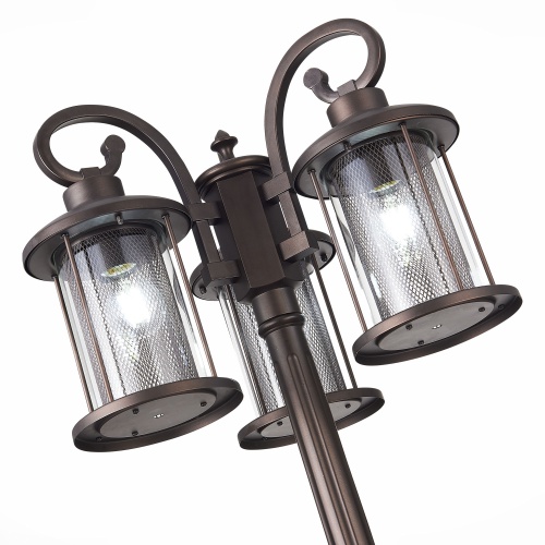 SL080.425.03 Светильник уличный наземный ST-Luce Темный кофе/Прозрачный, Темный кофе E27 3*100W ЛАСТЕРО