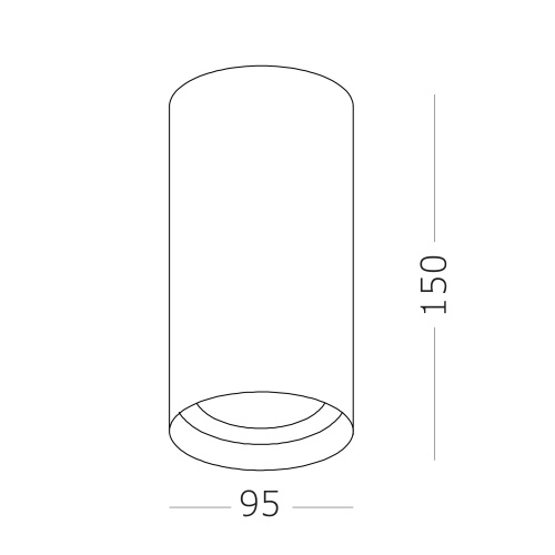 ST157.532.20 Светильник потолочный Белый LED 1*20W 3000K 1 600Lm Ra>90 60° IP44 D95xH150 220-265V Накладные светильники