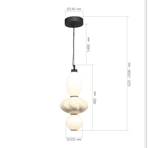 SL6134.413.01 Светильник подвесной ST-Luce черный/желтый, опаловый LED 1*18W 3000K ФЛОРЕНТИНИ