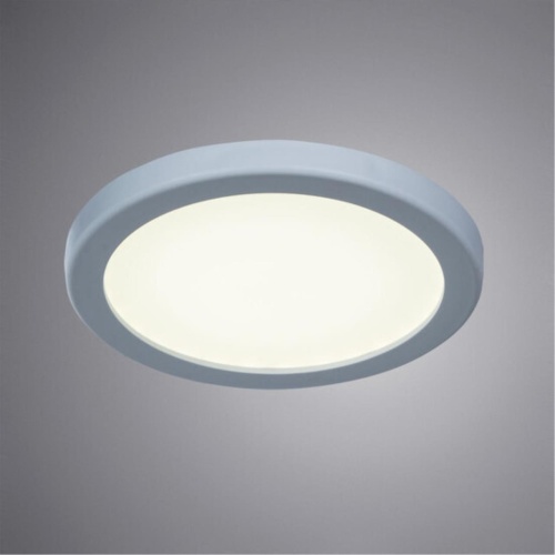 Даунлайт Arte lamp A7971PL-1WH Светильник потолочный встраиваемый светодиодный MESURA Ø100x20мм IP20 монтаж Ø50-90мм 6Вт 300Лм 4000К 70+ 110°
