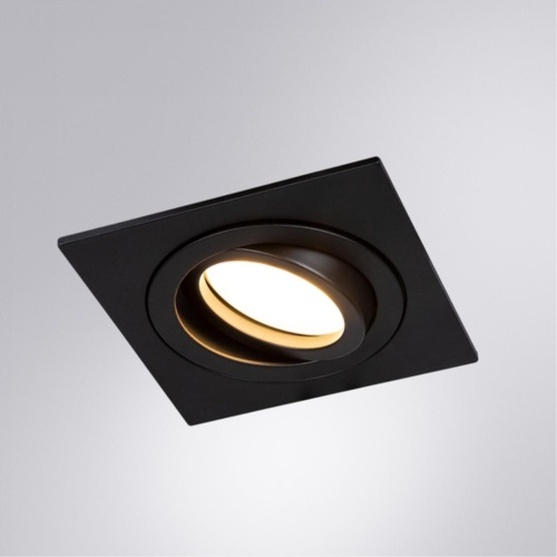 Точечный встраиваемый светильник Arte lamp A2168PL-1BK Светильник потолочный встраиваемый TARF для MR16 92x92x22мм черный IP20 монтаж Ø80мм