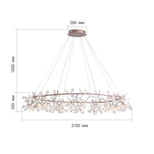 SL379.203.324 Люстра подвесная ST-Luce Медный/Белый LED 324*0,5W 3500K  (из 2-х коробок) РАФИНА