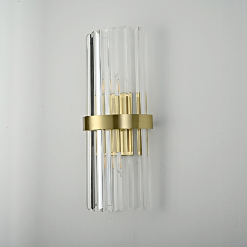 Бра Odeon Clear Glass Gold metal Wall Lamp 147727-22