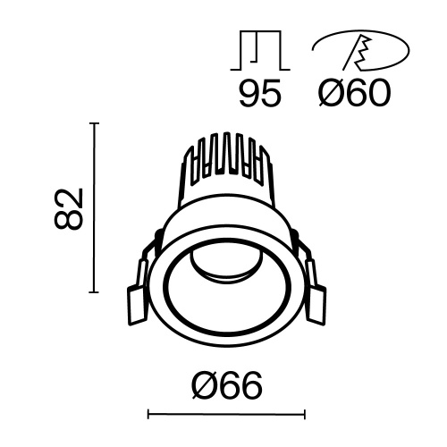 Встраиваемый светильник Technical DL123-10W-4K-W