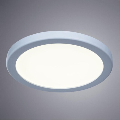 Даунлайт Arte lamp A7973PL-1WH Светильник потолочный встраиваемый светодиодный MESURA Ø118x20мм IP20 монтаж Ø50-100мм 9Вт 500Лм 6500К 70+ 110°