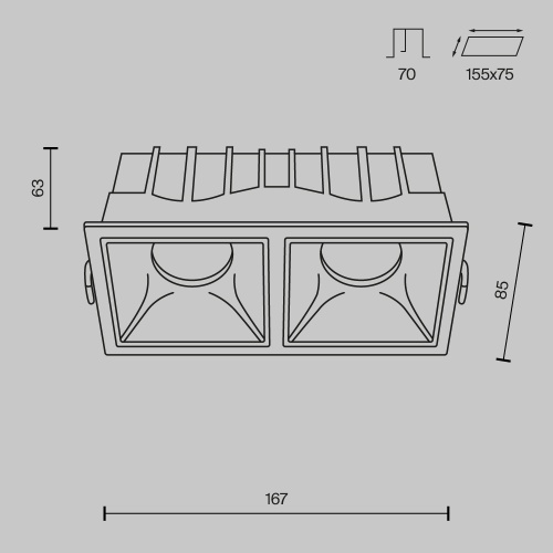 Встраиваемый светильник Technical DL043-02-15W4K-SQ-WB