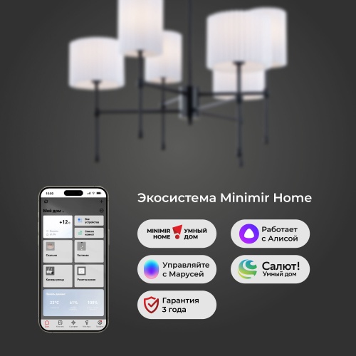  Eurosvet 60162/6/ потолочный светильник/ черный Smart