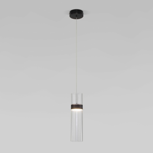 Подвесной светильник Eurosvet 50244/1 LED черный/прозрачный