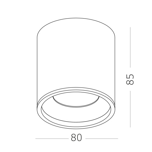 ST165.442.12 Светильник потолочный Черный LED 1*12W 4000K 840Lm Ra>90 36° IP44 D80xH85 85-265V Накладные светильники