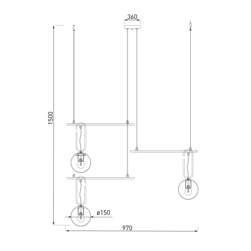 Подвесной светильник Eurosvet 70143/3 черный Smart