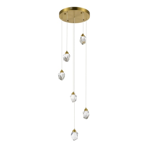 SL6114.203.06 Светильник подвесной ST-Luce Золотистый/Прозрачный LED 6*3W 3000K КАСКАТО