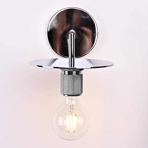 Бра RH Utilitaire Knurled Disk Shade Sconce Silver 123283-22