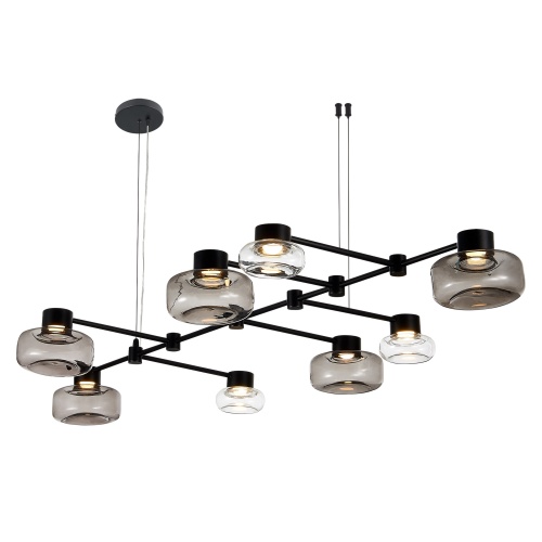 SL6005.403.08 Светильник подвесной ST-Luce Черный/Дымчатый, Прозрачный LED 8*3W 3000K ВАЛЛО