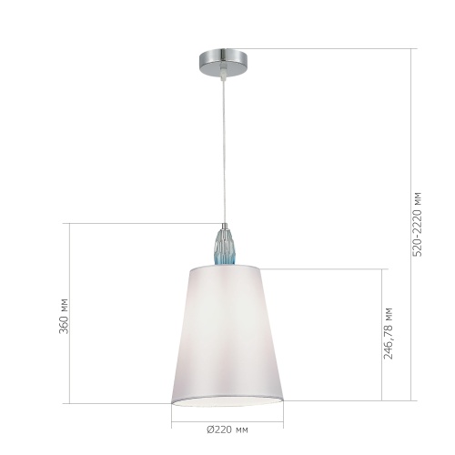 SL1759.103.01 Подвес ST-Luce Хром, Голубой/Белый E27 1*40W ЛИНГОТТИ
