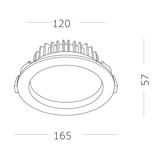 ST752.538.24 Св-к встр. Белый LED 1*24W 3000K 1 920Lm Ra80 100° IP44 D165xH54 100-240V Встраиваемые светильники