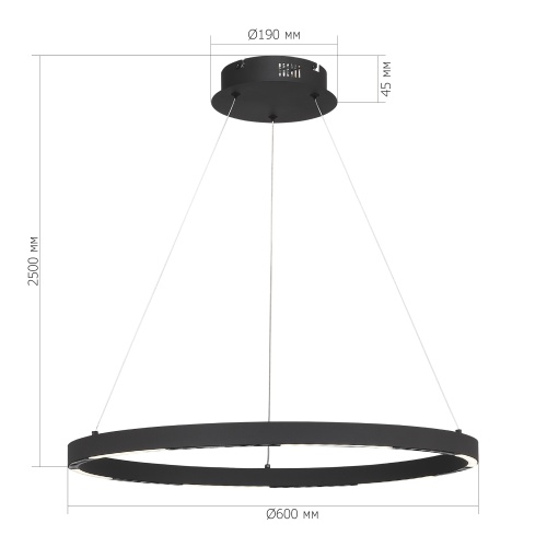 SL6238.433.01 Светильник подвесной ST-Luce черный/черный LED 1*32W 4000K ПАРИЛЛА