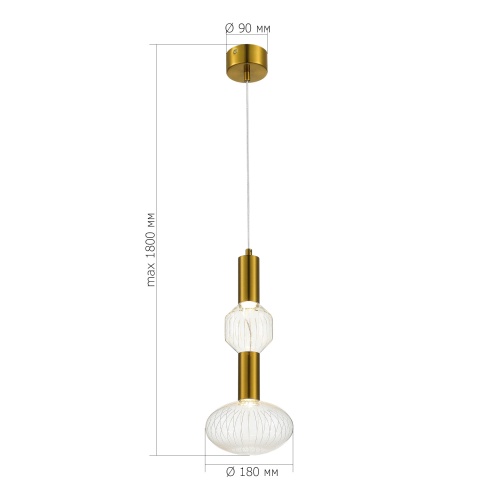 SL6117.223.02 Светильник подвесной ST-Luce Латунь/Золотой, Прозрачный LED 2*3W 3000K ТАККЕ