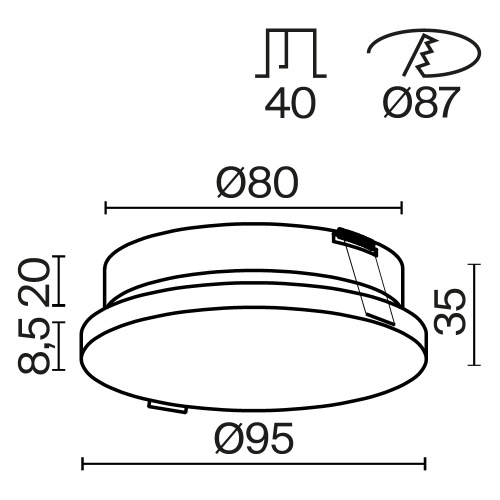 Встраиваемый светильник Technical DL067-GX53-W