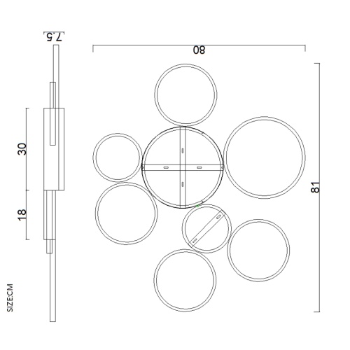 Потолочный светильник TWINE 7 rings White 204609-26