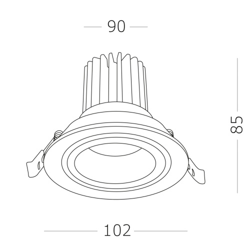 ST705.448.10 Св-к встр. Черный LED 1*10W 4000K 750Lm Ra>90 38° IP20 D102xH85 170-240V Встраиваемые светильники