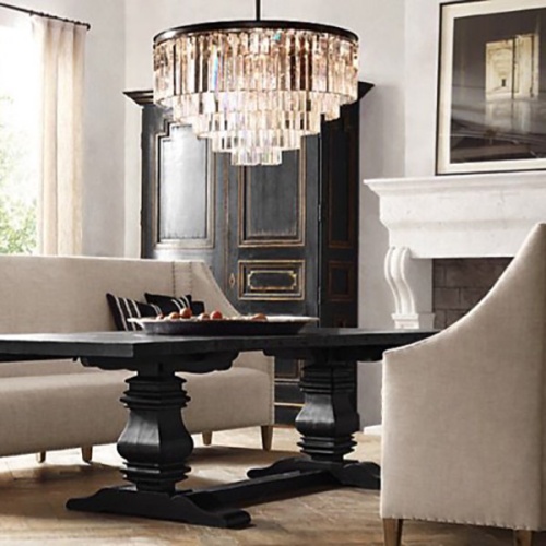 Подвесная люстра RH 1920s Odeon Clear Glass Fringe Chandelier D110 213688-22