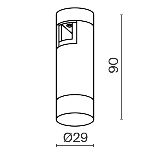 Трековый светильник Technical TR145-1-3W4K-W-BS