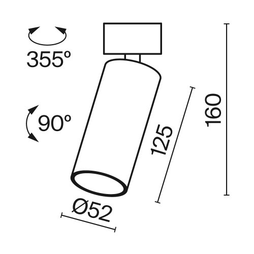 Потолочный светильник Technical C055CL-L12W2.7K-W-W