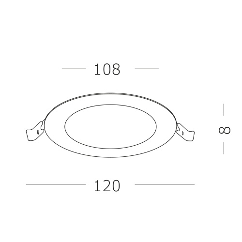 ST209.548.06 Св-к встр. Белый LED 1*6W 4000K 330Lm Ra80 110° IP20 D117xH18 90-265V Встраиваемые светильники