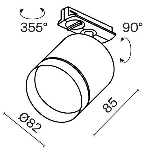 Трековый светильник Technical TR088-1-GX53-W