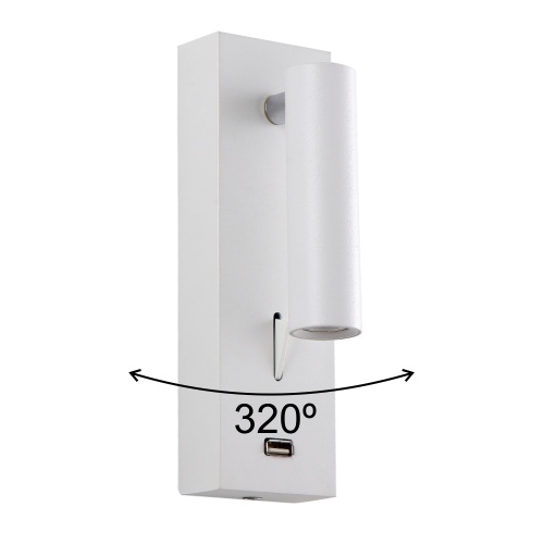 Бра Crystal Lux CLT 210W USB WH