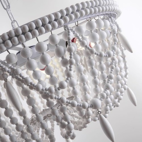 Подвесная люстра RH Anselme White Wood Weathered Chandelier 84574-22