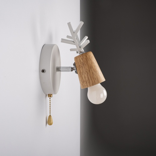 Бра с рожками DEER A SWITCH White/Light wood 204237-26