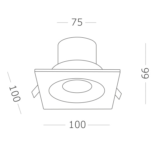 ST259.448.10 Св-к встр. Черный LED 1*10W 4000K 700Lm Ra>90 60° IP44 L100xW100xH66 85-265V Встраиваемые светильники